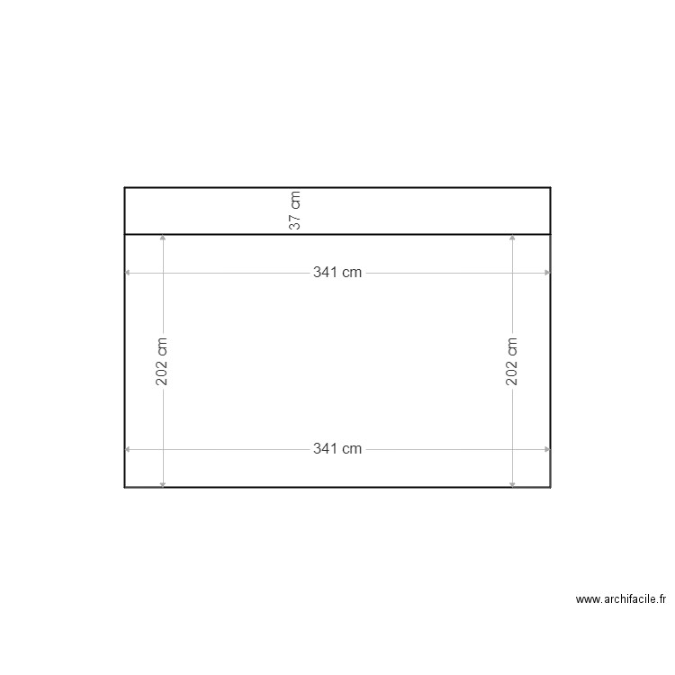 COTATION MUR CUISINE MAI. Plan de 1 pièce et 7 m2