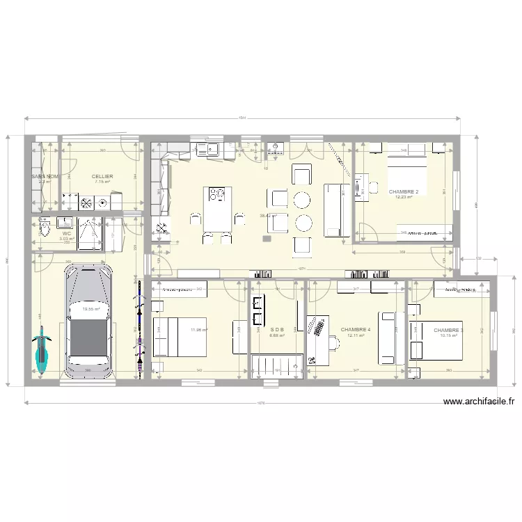 BELLO ROMAO 1 BIS AVEC CUISINE. Plan de 