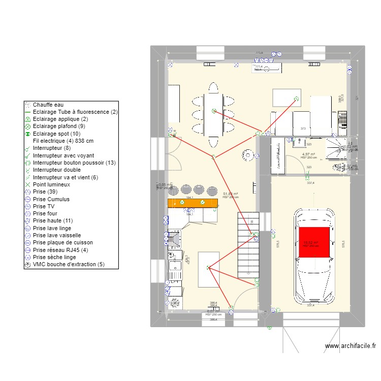 Amandine. Plan de 22 pièces et 150 m2