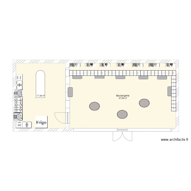 boulangerie. Plan de 0 pièce et 0 m2