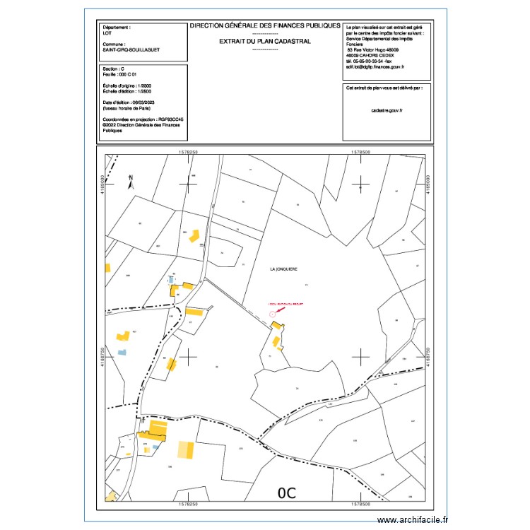 PLAN CADASTRAL ABRI VEHICULES. Plan de 0 pièce et 0 m2