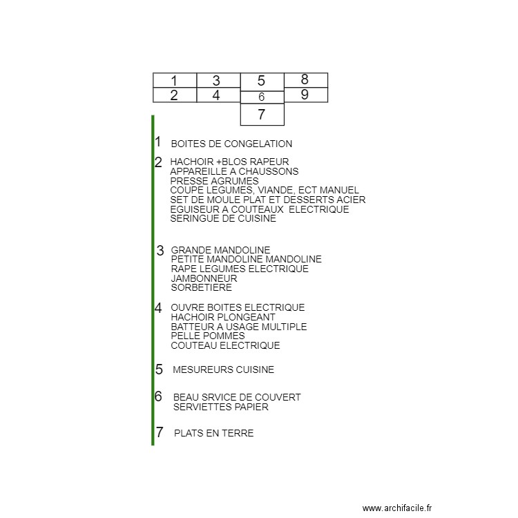 ETAGERES CUISINE 1. Plan de 0 pièce et 0 m2