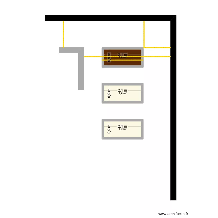 Jardin2. Plan de 4  et 11 m²