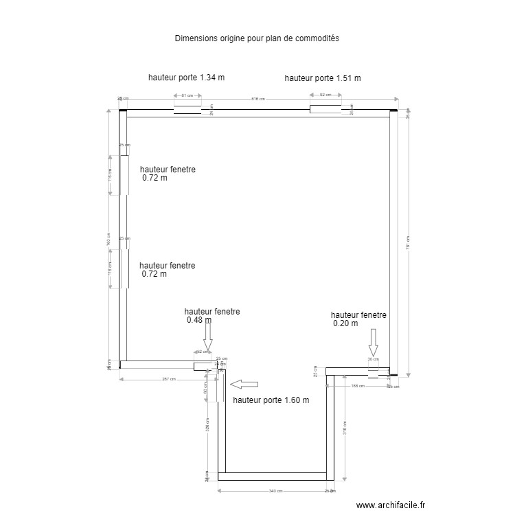 dimensions d'origine. Plan de 0 pièce et 0 m2