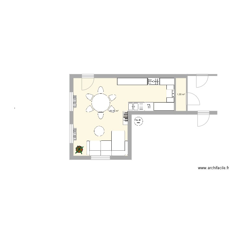 Cuisine résidents paix variante 1. Plan de 0 pièce et 0 m2