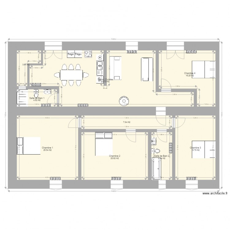 Maison Preignan étage. Plan de 0 pièce et 0 m2