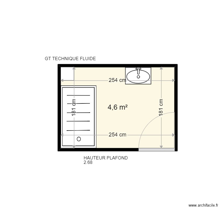 FOURQUET CORINNE . Plan de 1 pièce et 5 m2