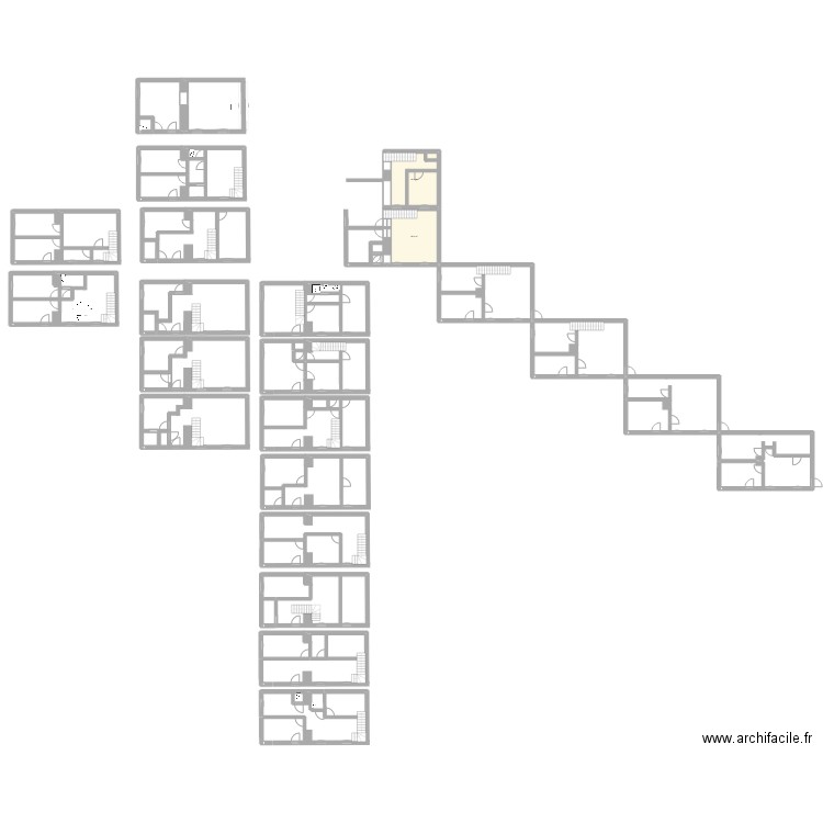 saint h rdc. Plan de 2 pièces et 44 m2