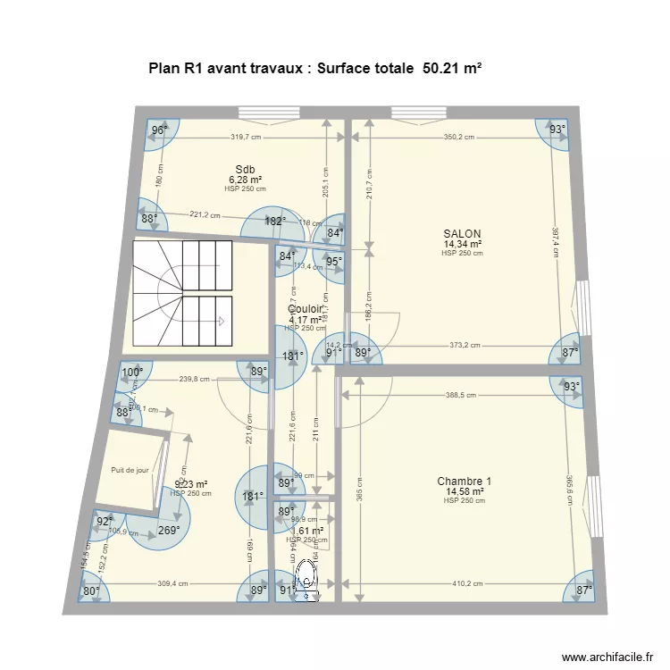 PAMIERS3 R1 avant travaux. Plan de 