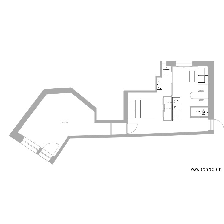 Laveran 2 LOTS d. Plan de 5 pièces et 55 m2