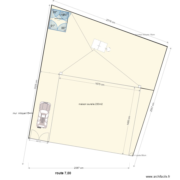 plan d implantation2. Plan de 4 pièces et 610 m2