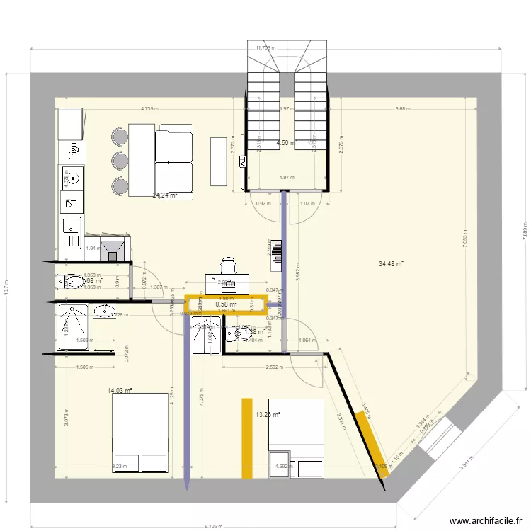 3eme &eacute;tage V04. Plan de 