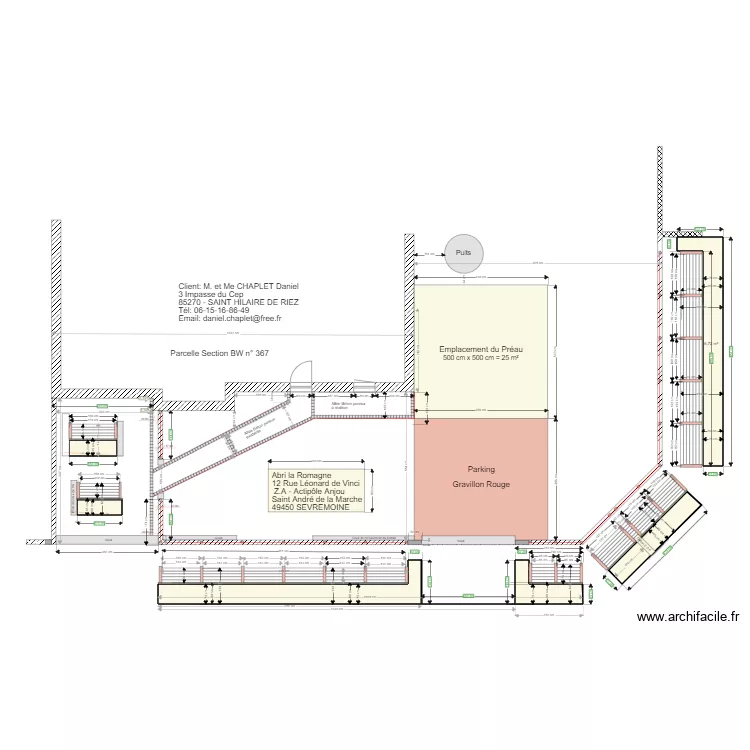 Plan Masse du Pr&eacute;au. Plan de 