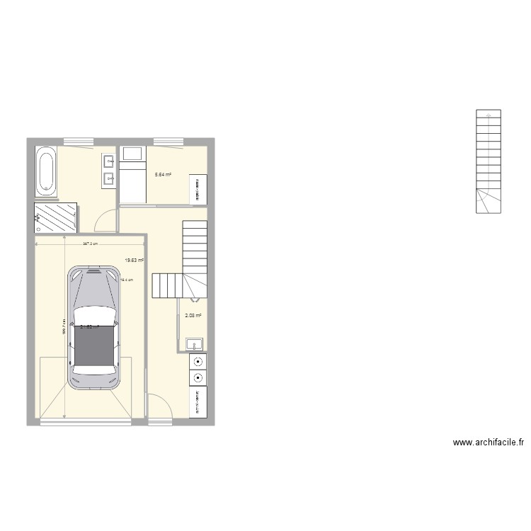 projet V2. Plan de 9 pièces et 102 m2