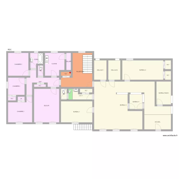 GENDARMERIE MAGNAC BATIMENT 1 RDJ. Plan de GENDARMERIE MAGNAC BATIMENT 1 RDJ. Plan de