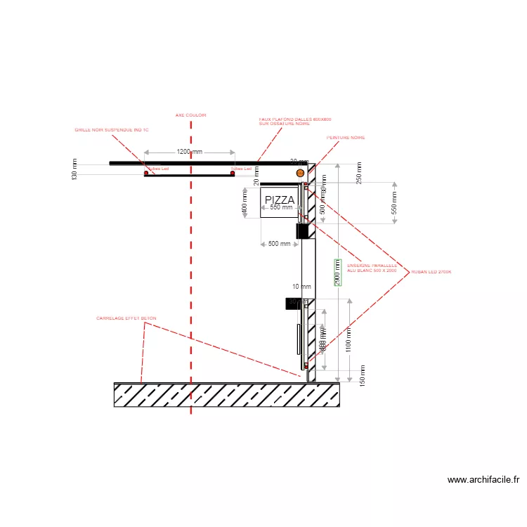 PLAN DE COUPE COULOIR. Plan de 