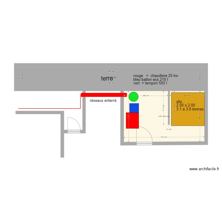 brument . Plan de 2 pièces et 32 m2