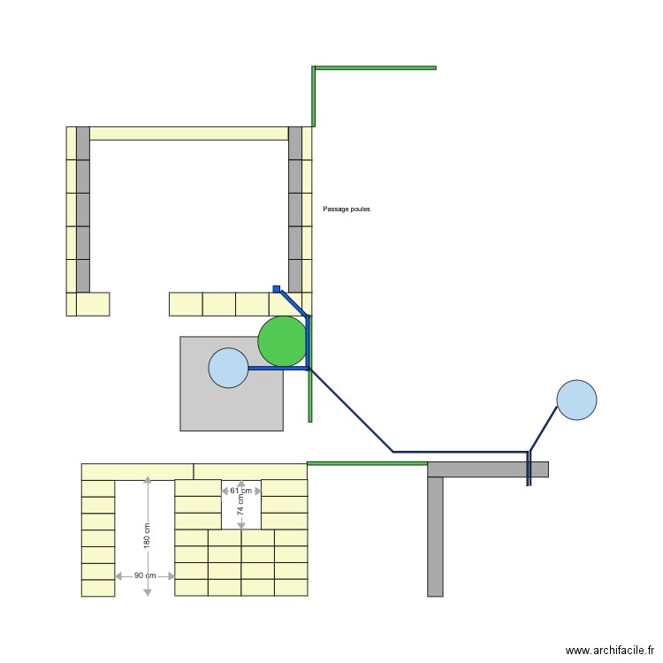 poulailler. Plan de 0 pièce et 0 m2