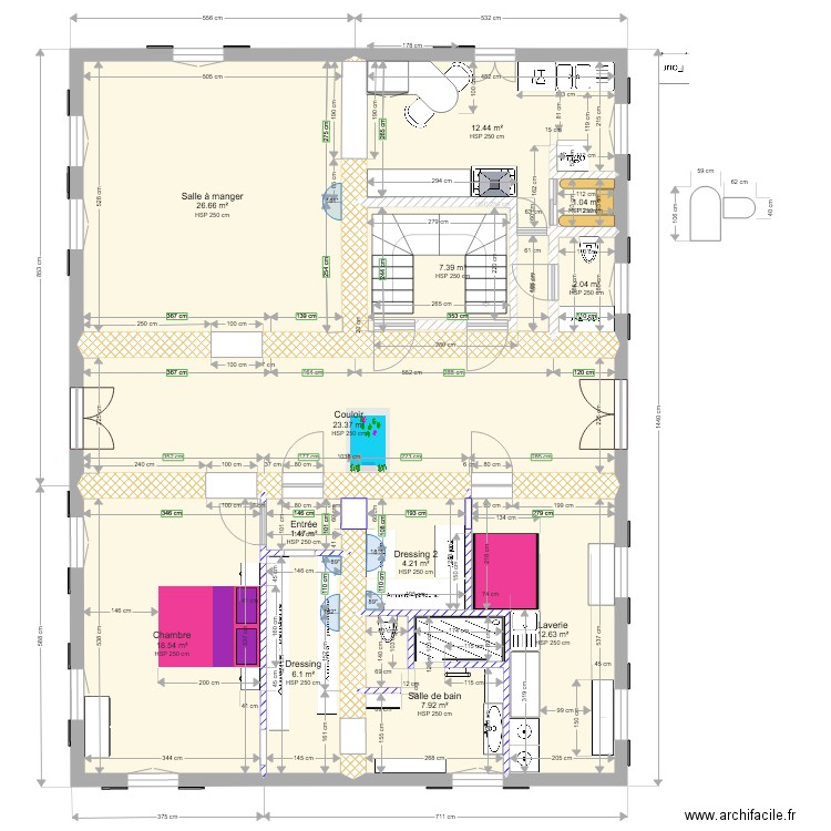 Plan maison principale Bonnieu V3. Plan de 0 pièce et 0 m2