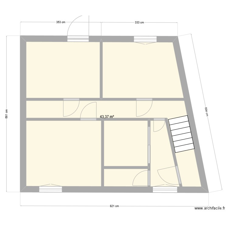 1er étage. Plan de 0 pièce et 0 m2