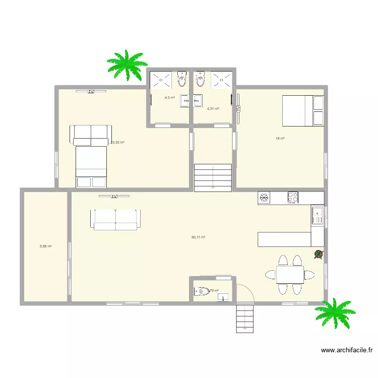 Maison Thailande 2 steps. Plan de 