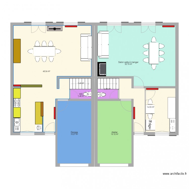 7 et 8 Rch avant travaux. Plan de 0 pièce et 0 m2