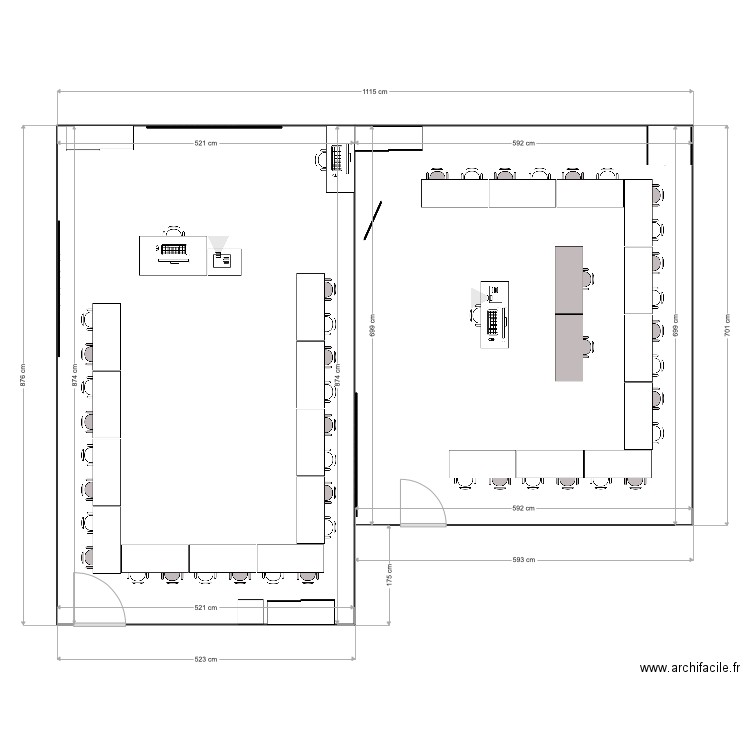 Salle de Cours 1 et 2 V1. Plan de 0 pièce et 0 m2