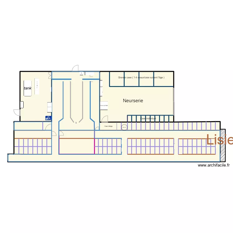 STABULATION VACHE LAITIER GAEC LA GARDE ROCHESERVIERE. Plan de STABULATION VACHE LAITIER GAEC LA GARDE ROCHESERVIERE. Plan de