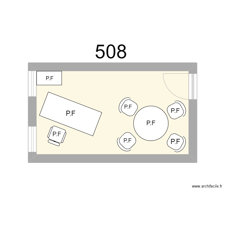 Bureau R 508 P.FERRERI. Plan de 1 pièce et 12 m2
