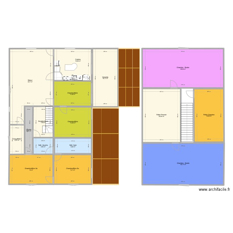 Beersel. Plan de 16 pièces et 279 m2