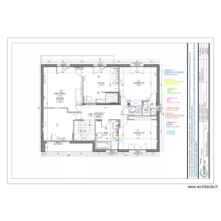 PLAN ETAGE ELEC. Plan de 