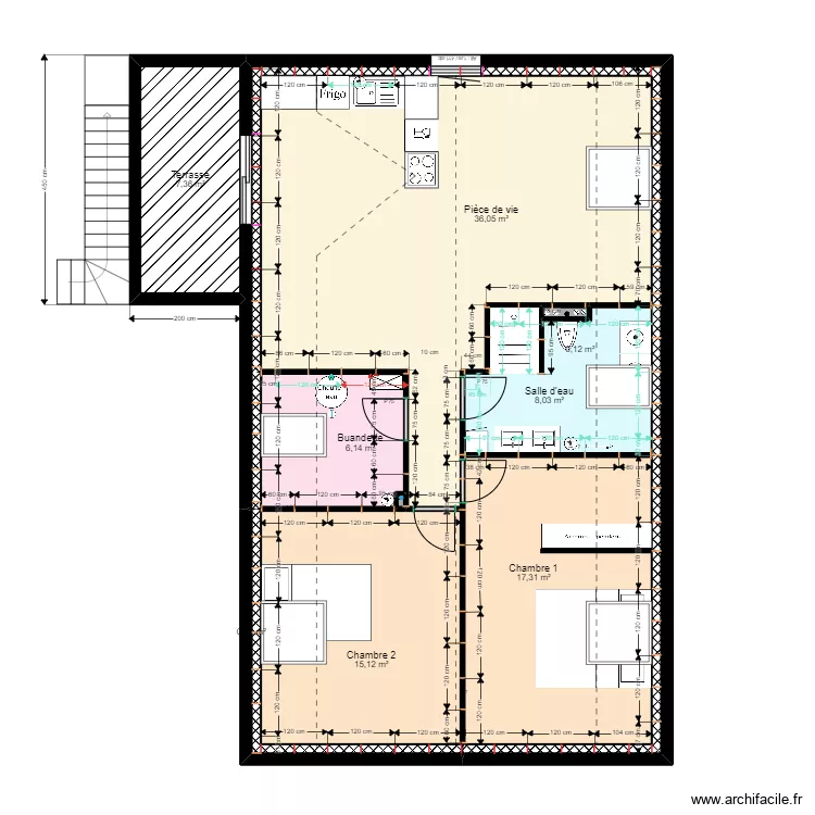MAISON PLACO MURAL ETAGE. Plan de 