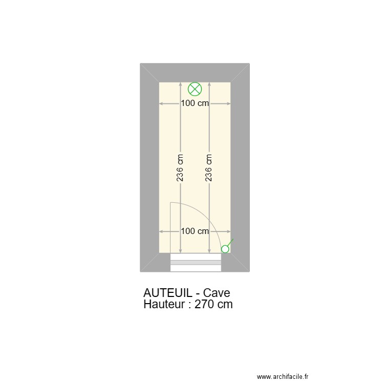 AUTEUIL - Cave. Plan de 1 pièce et 2 m2