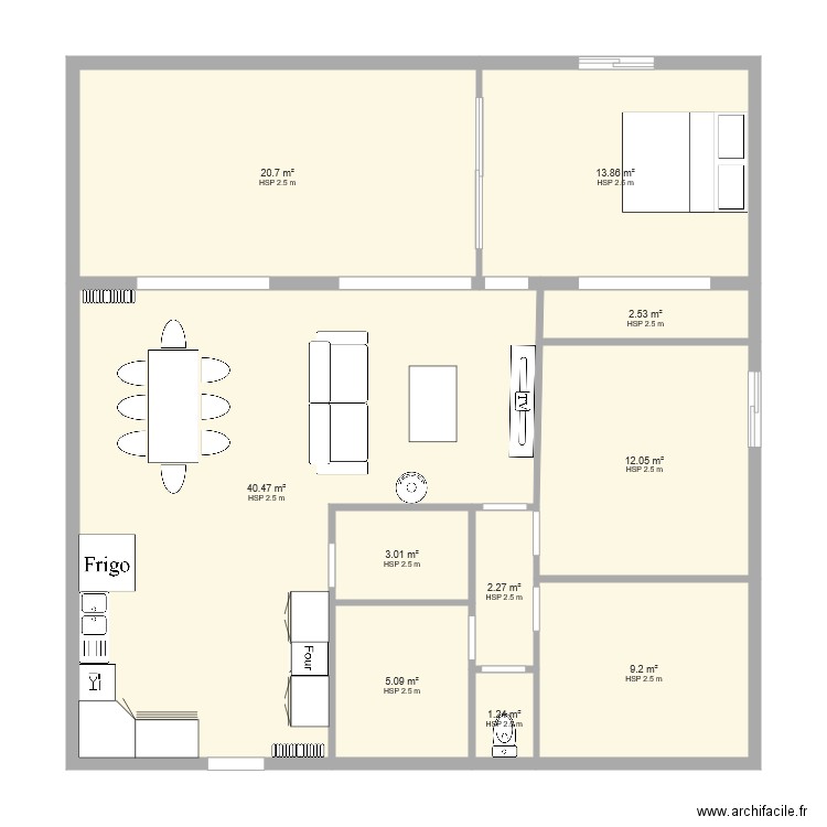 Plan Actuel. Plan de 0 pièce et 0 m2