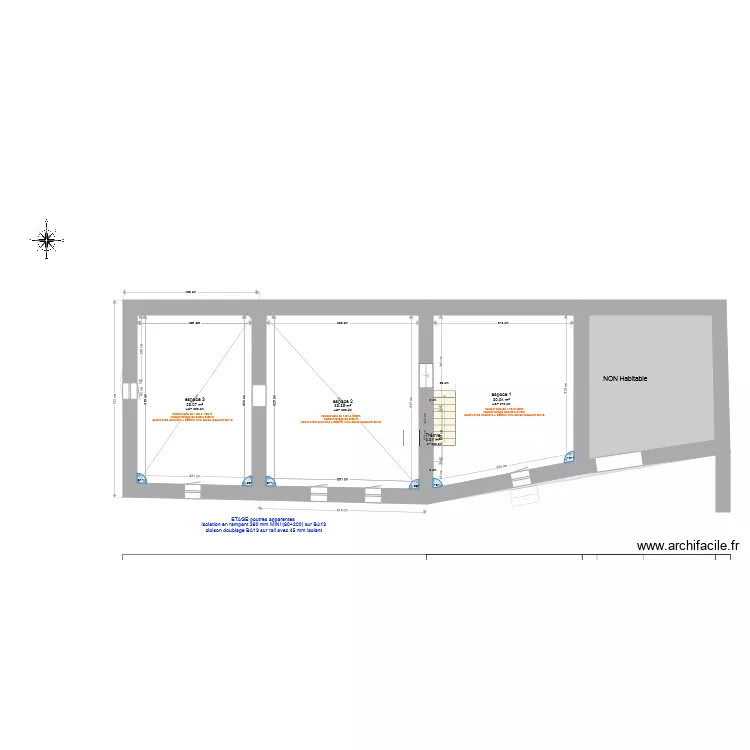 etage avec cloisons V1. Plan de 