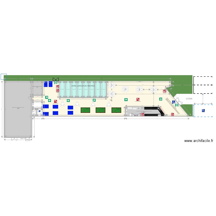 LOCAL BOE APRES TRAVAUX version 2. Plan de 15 pièces et 470 m2