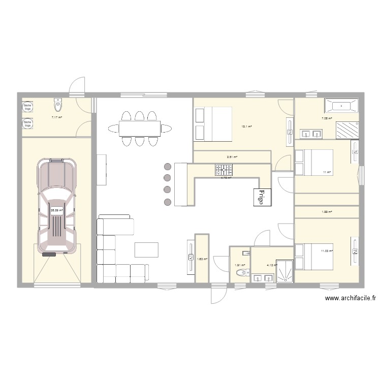 plan maison 110m. Plan de 0 pièce et 0 m2