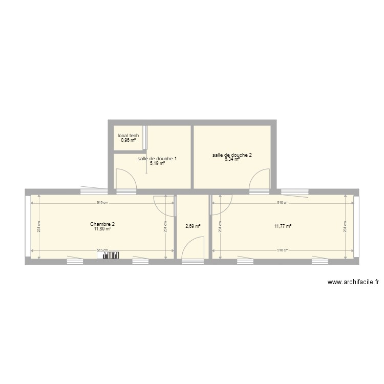 type 7 vie . Plan de 6 pièces et 39 m2