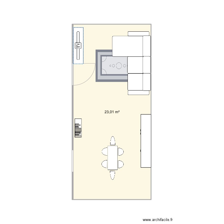 Maison Crou_Living 2. Plan de 1 pièce et 23 m2