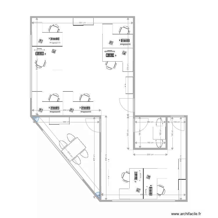 Bureaux ICARE Var1. Plan de 