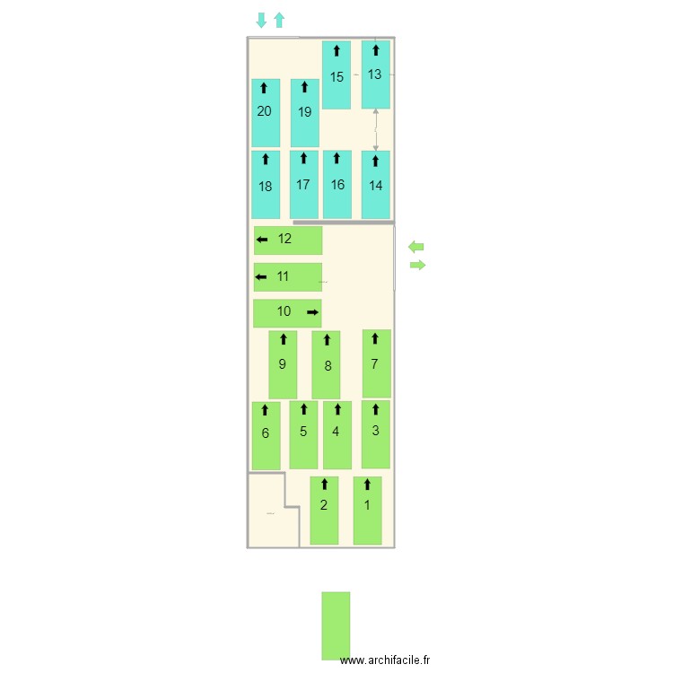 215 . Plan de 2 pièces et 452 m2