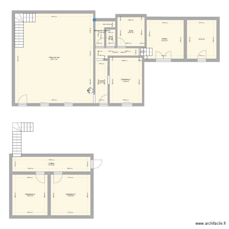 Maison BArret. Plan de 12 pièces et 152 m2