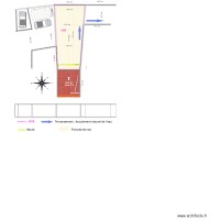 plan de masse projeté avec zoom muret 