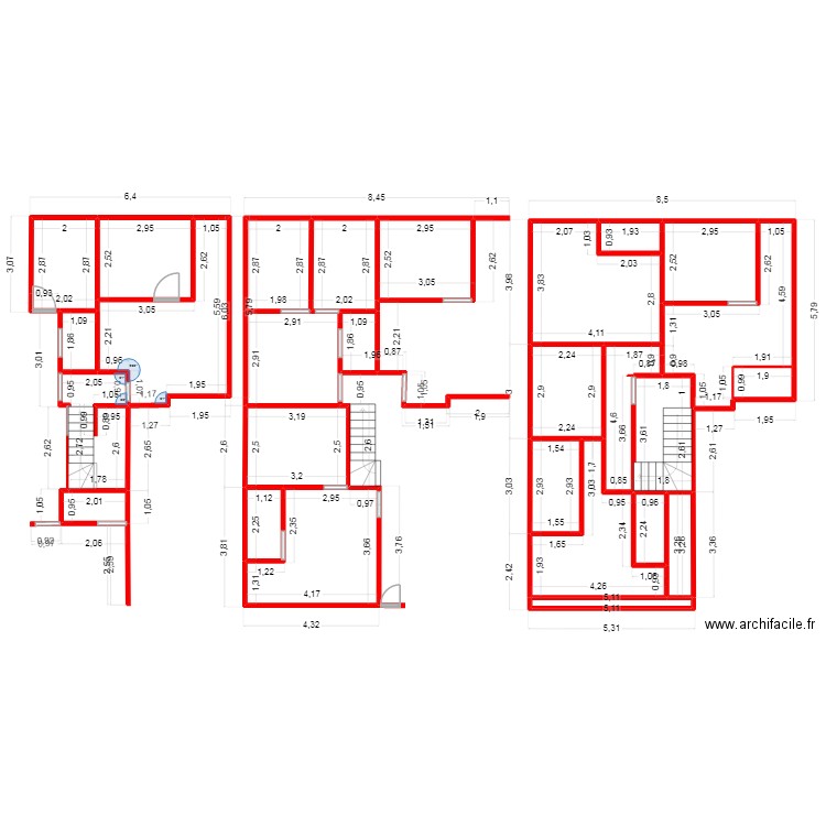 plano 3. Plan de 26 pièces et 166 m2