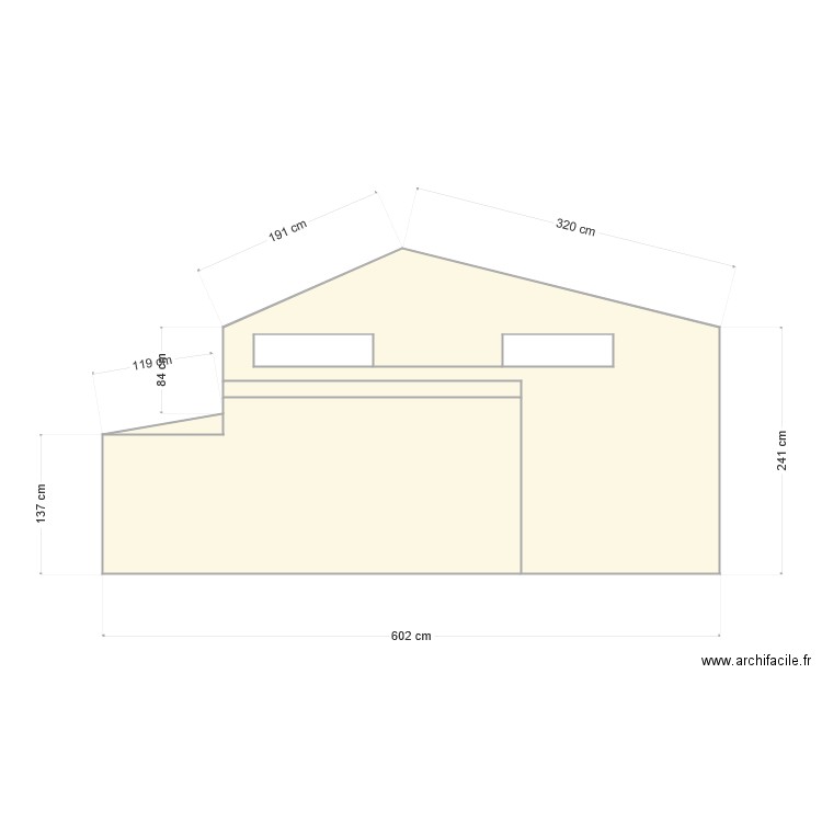 facade nord. Plan de 0 pièce et 0 m2