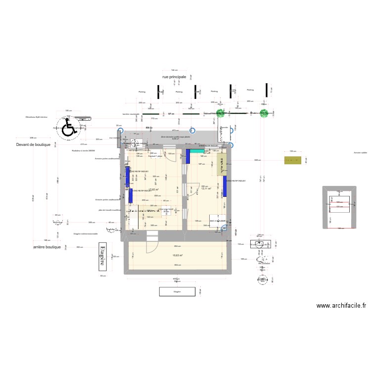 BOUTIQUE FLEURS FINESv1 TER. Plan de 3 pièces et 40 m2