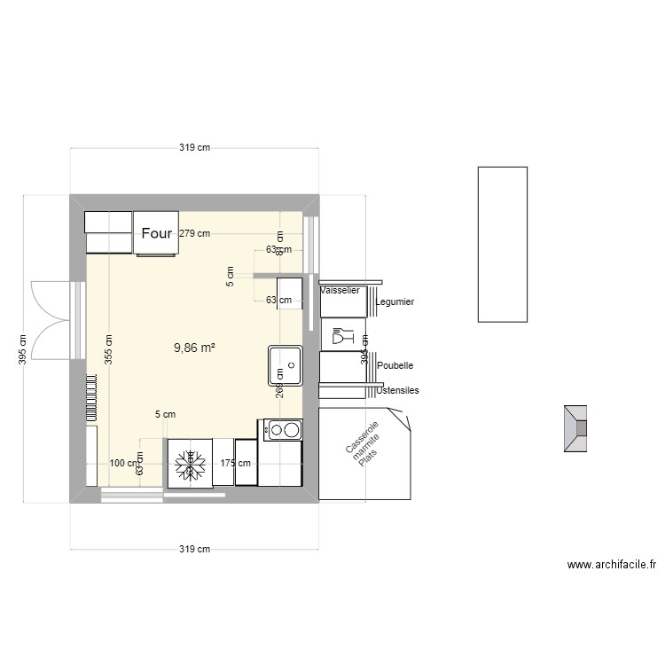 Cuisine d été en L - version finale . Plan de 0 pièce et 0 m2