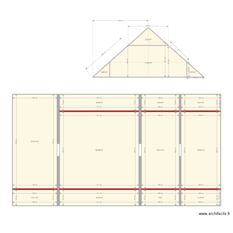 Cantarelli 2. Plan de 15 pièces et 163 m2