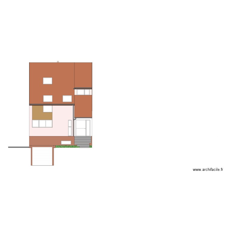 Façade est avant travaux. Plan de 0 pièce et 0 m2