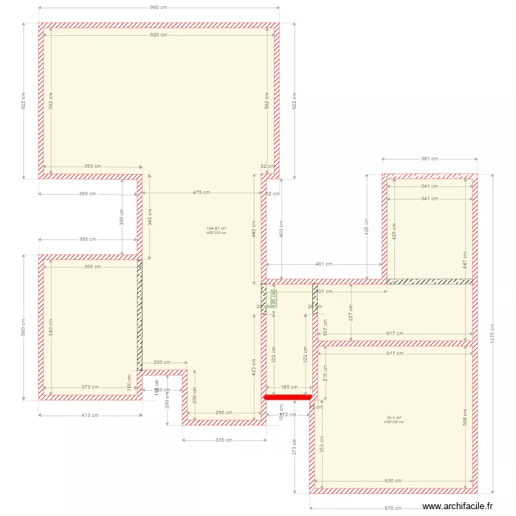 Gueux RDC Ma&ccedil;onnerie. Plan de 